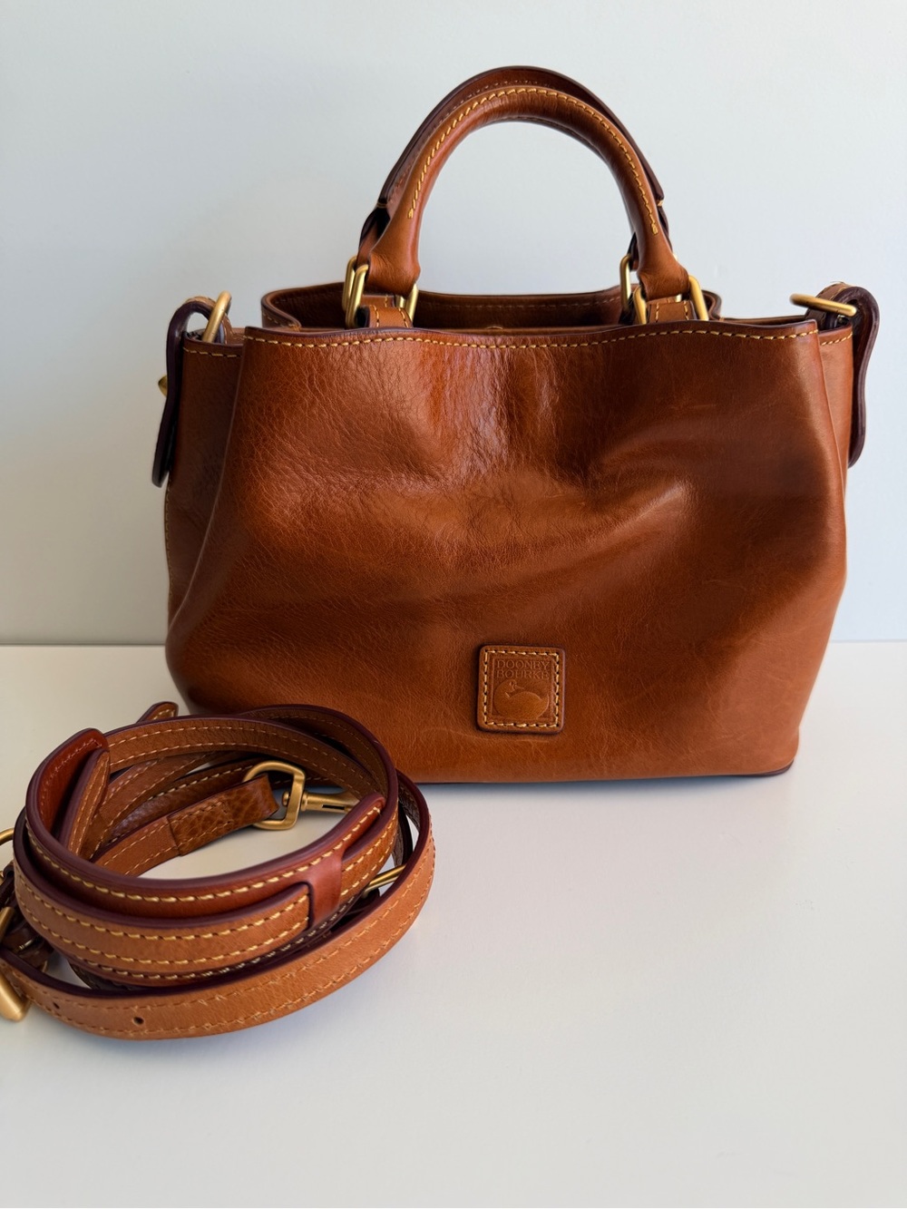 Dooney & Bourke Florentine Leather Mini Barlow Crossbody Satchel